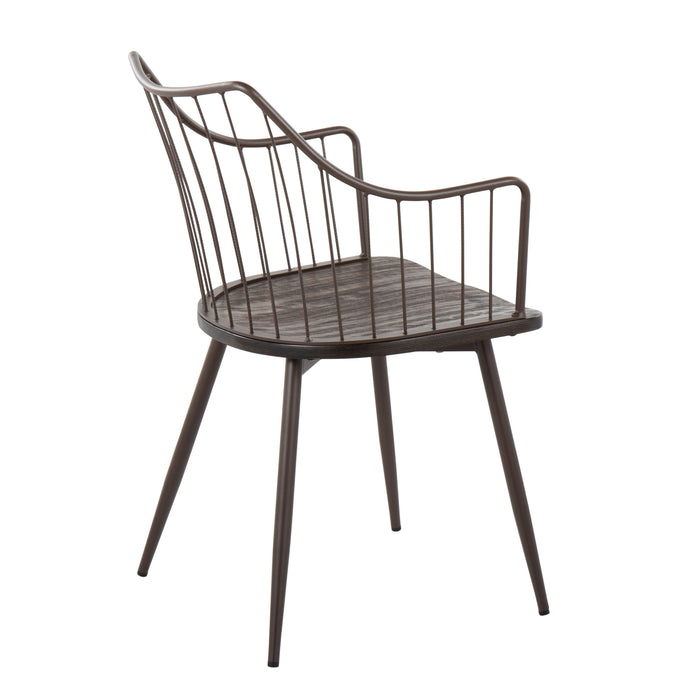 Winston - Farmhouse Style / Dining Chair - Brown / Dark Walnut