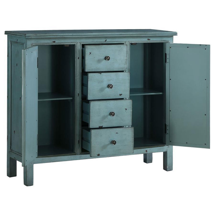 4-drawer Accent Cabinet Antique Blue