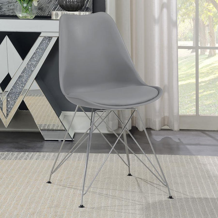 Grey - Athena Upholstered Side Chairs Grey (Set of 2)