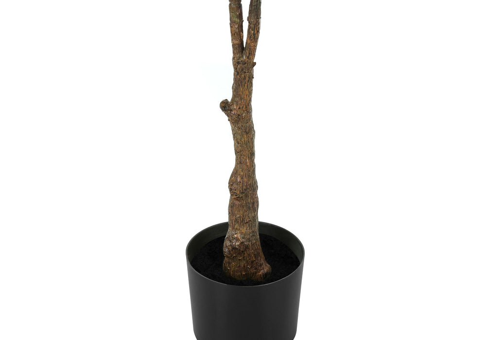 52" Tall, Artificial Plant, Rubber Tree, Indoor, Faux, Fake, Floor, Greenery, Potted, Real Touch, Decorative - Green / Black