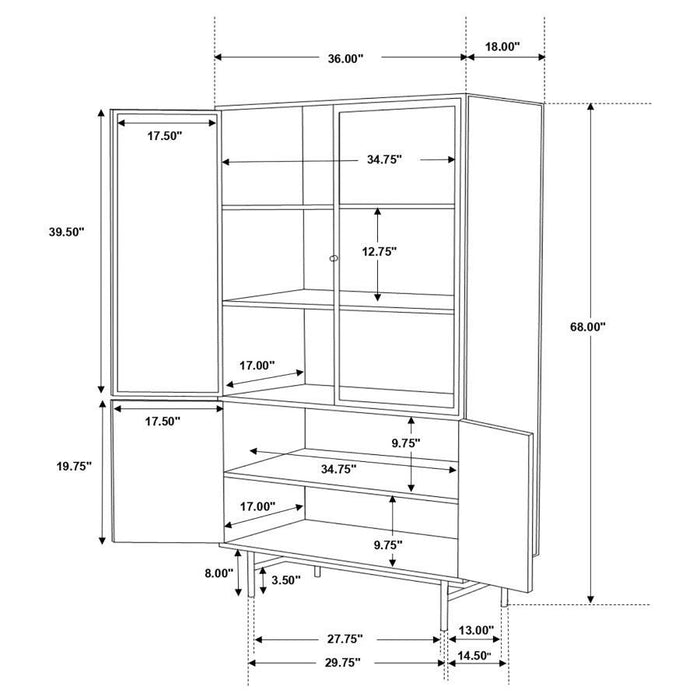 Santiago - Rectangular 4-Door Cabinet - Matte Black