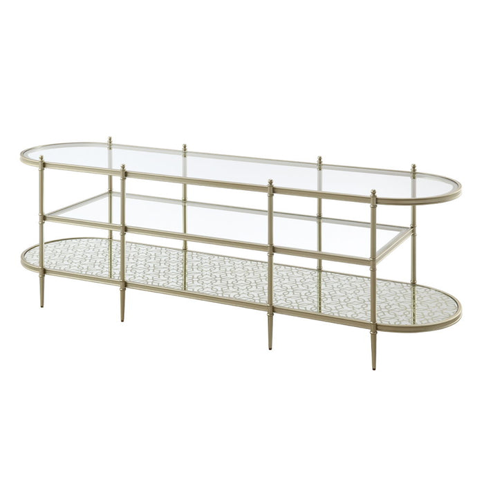 Zaba - TV Stand - Glass Top & Silver