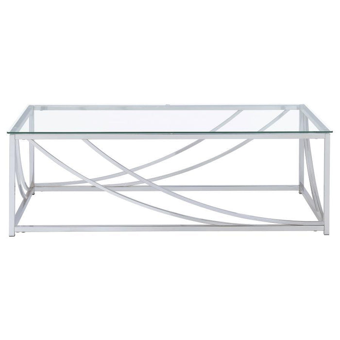 Living Room: Glass Top Occasional Tables - Glass Top Rectangular Coffee Table Accents Chrome