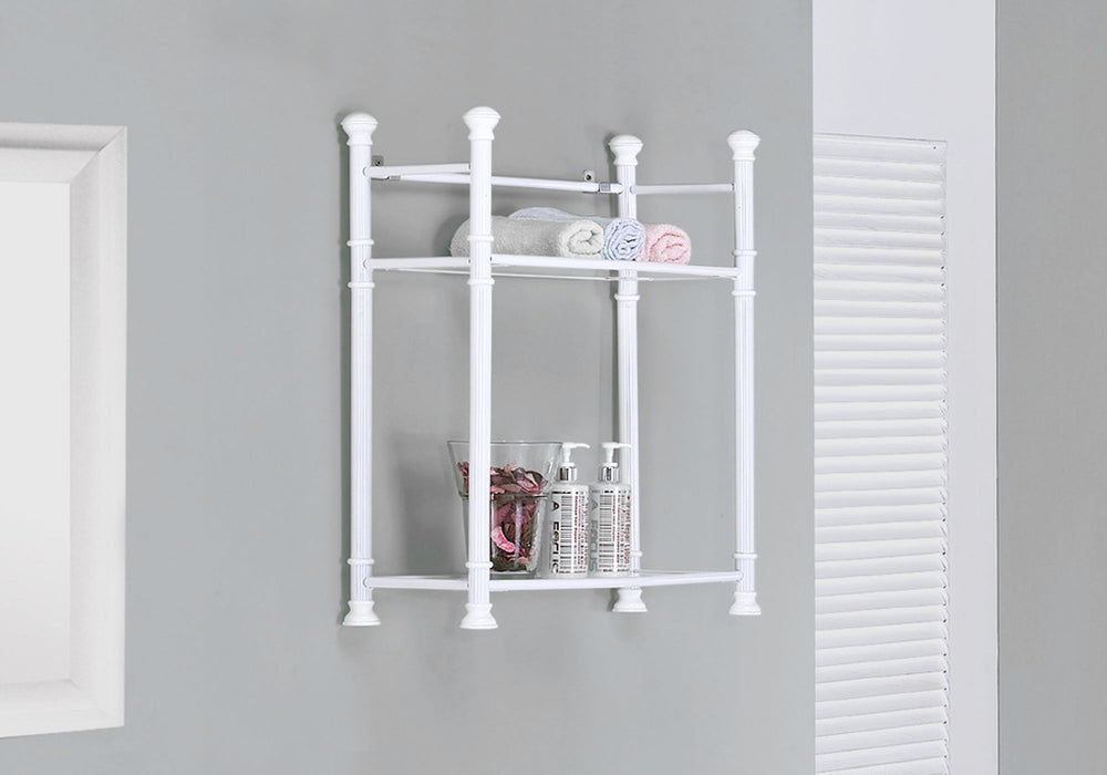 Bathroom Accent, Shelves, Storage, Tempered Glass, Contemporary & Modern - White