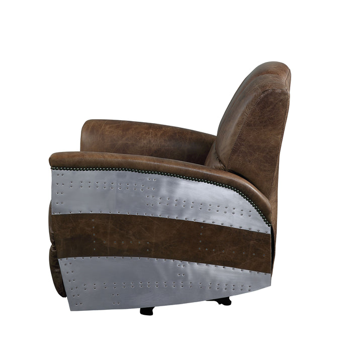 Brancaster - Recliner - Retro Brown Top Grain Leather & Aluminum