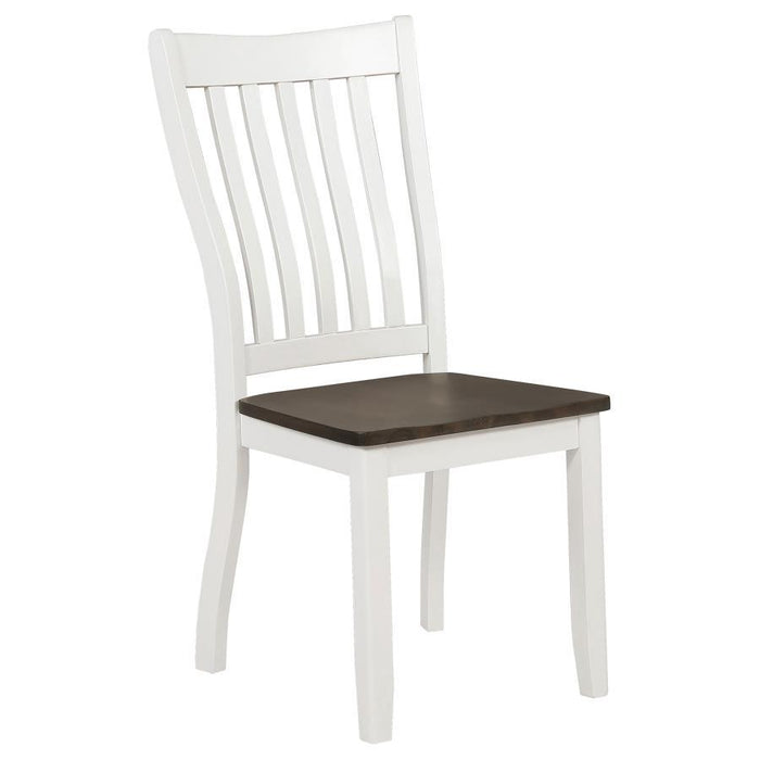 Kingman Collection - Kingman Slat Back Dining Chairs Espresso And White (Set of 2)