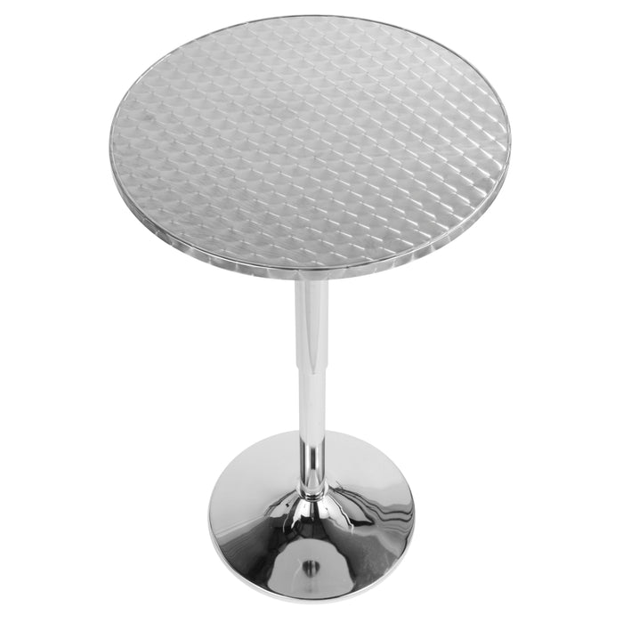 Bistro - Contemporary Adjustable Round Bar Table - Silver