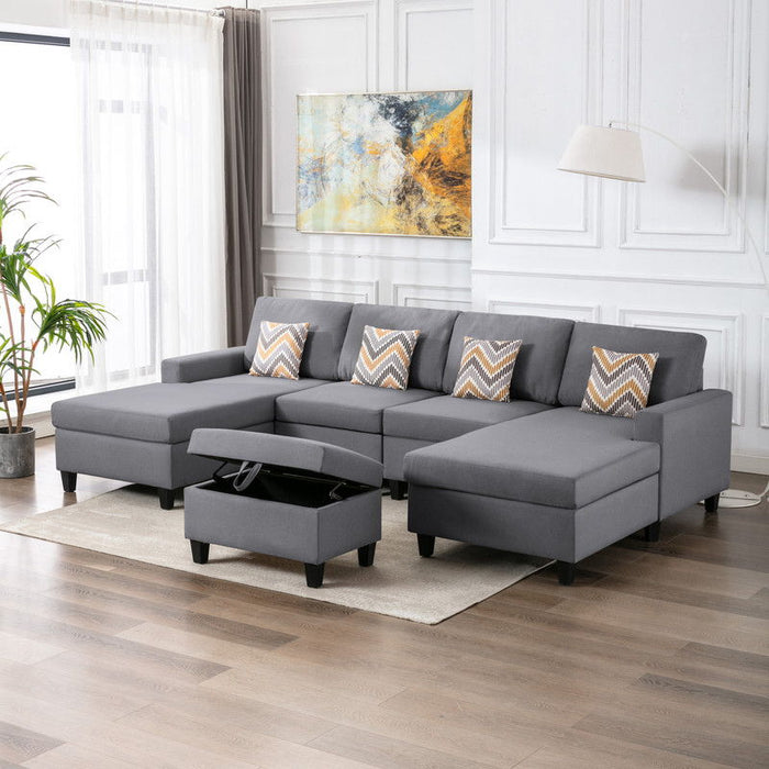 Nolan - Fabric 5 Piece Sectional Sofa With Interchangeable Legs