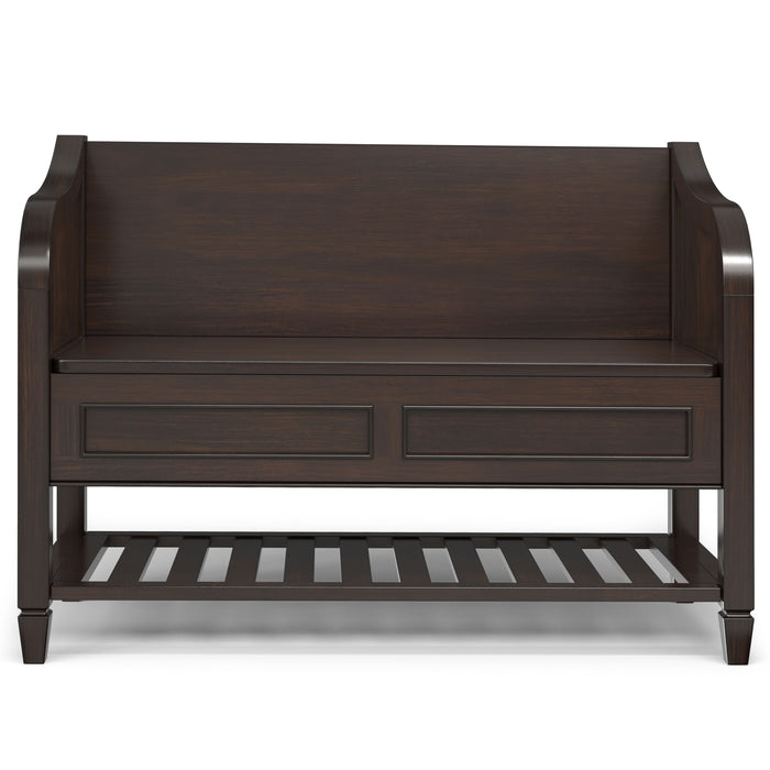 Connaught - Entryway Storage Bench with Shelf - Chestnut Brown