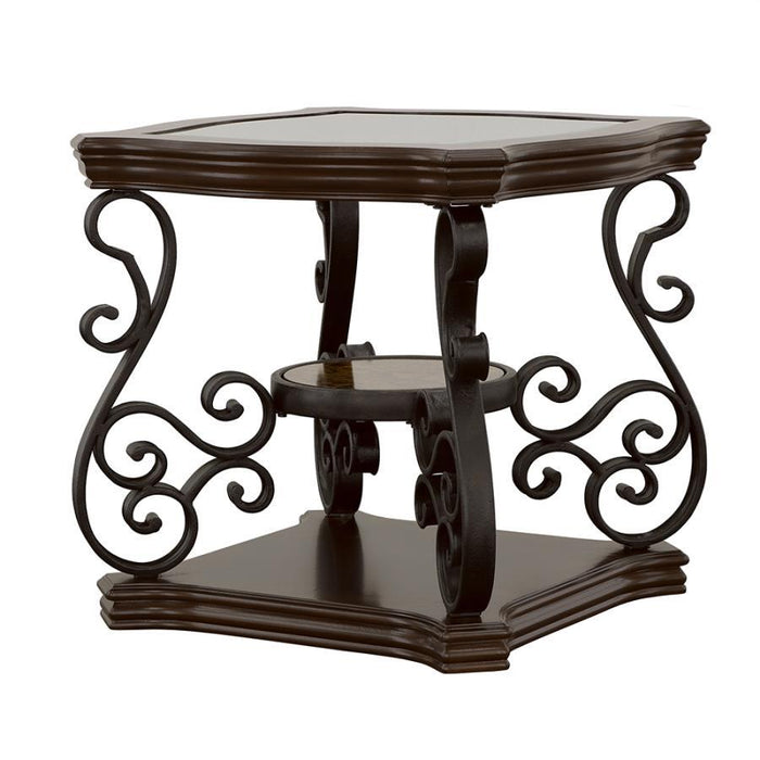 Living Room :traditional Occasional Tables - Sir Rawlinson End Table Deep Merlot And Clear