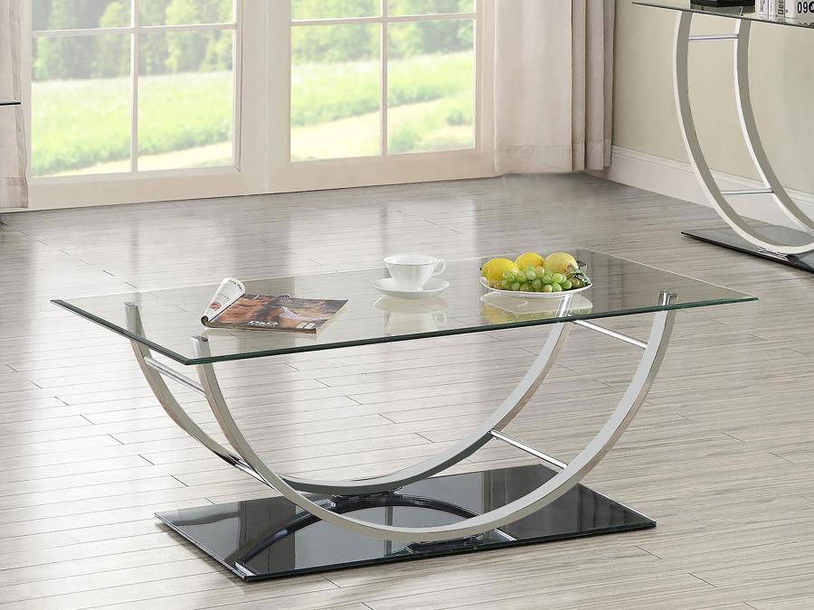 Avison Collection - U-shaped Coffee Table Chrome