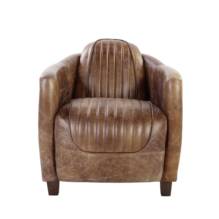 Brancaster - Grain Leather Chair - Brown