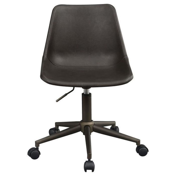 Brown - Adjustable Height Office Chair With Casters Brown And Rustic Taupe