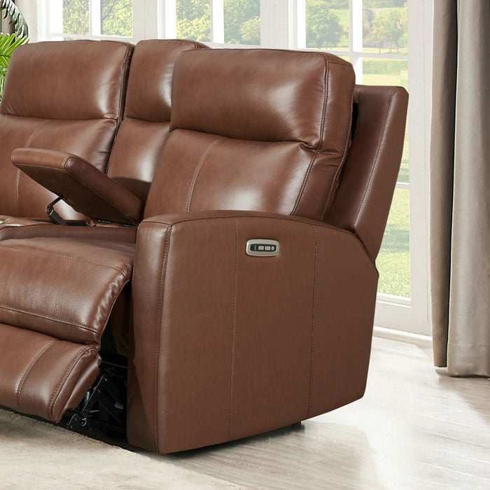 Vienna - Power Headrest Zero Gravity Reclining Loveseat With Console - Brown