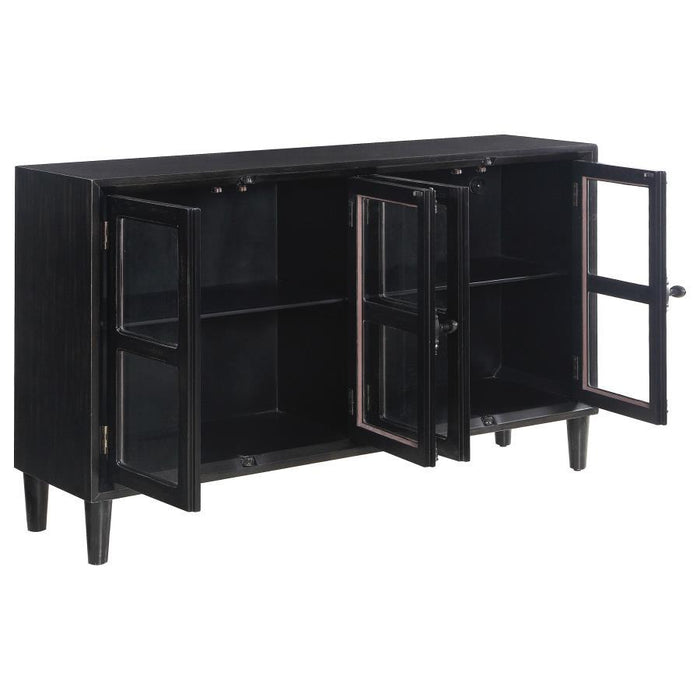 Mapleton 4-door Accent Cabinet Black