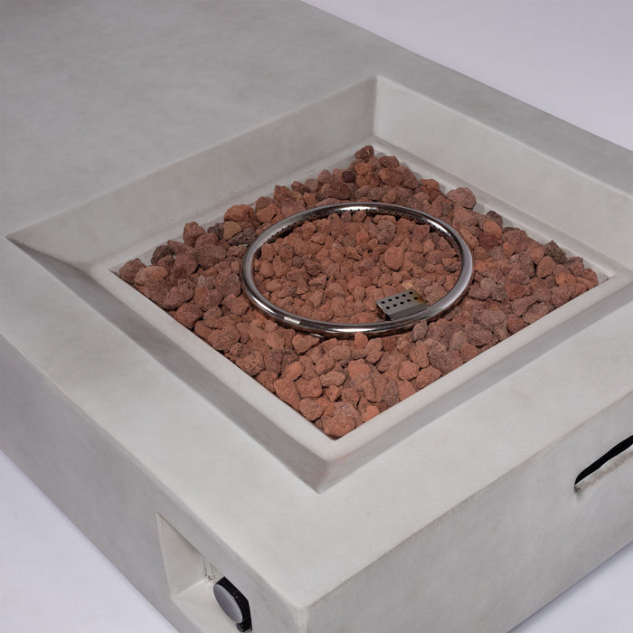 60" Concrete Fire Pit Table - Light Gray