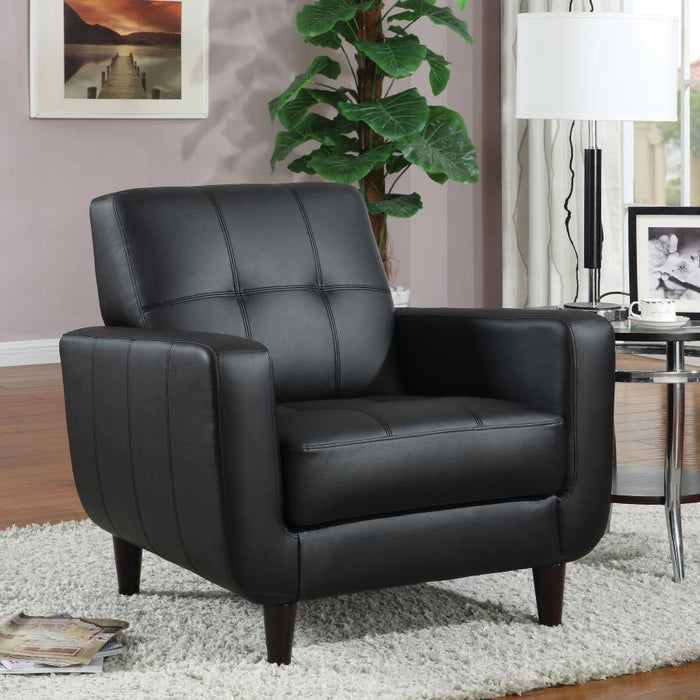 Accents : Chairs - Black - Padded Seat Accent Chair Black