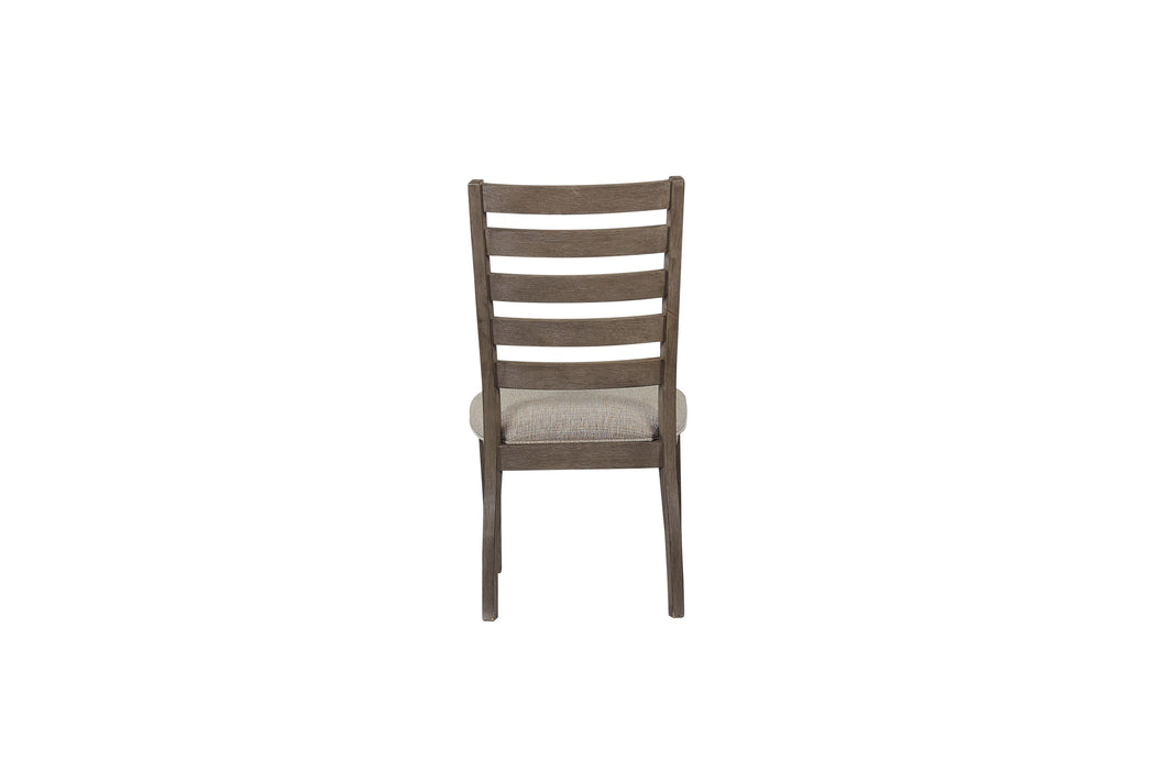 Casual Side Dining Chair With Ladder Back (Set of 2) - Gray