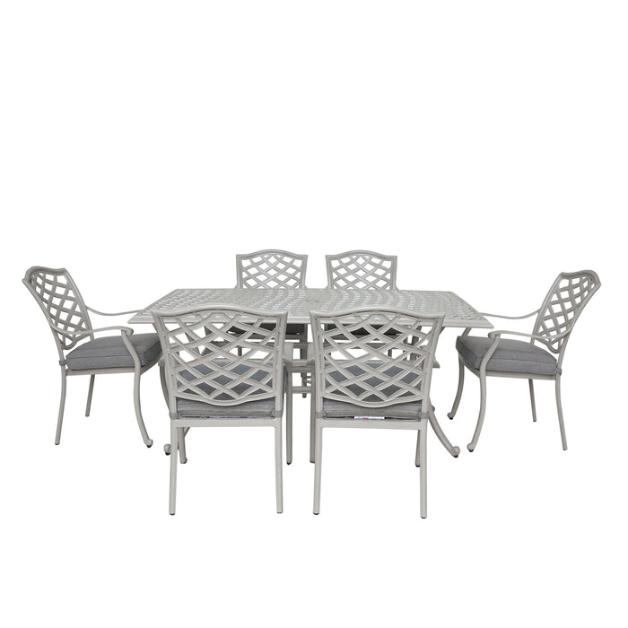 Modern Outdoor 7 Piece Aluminum Dining Set - Basalt