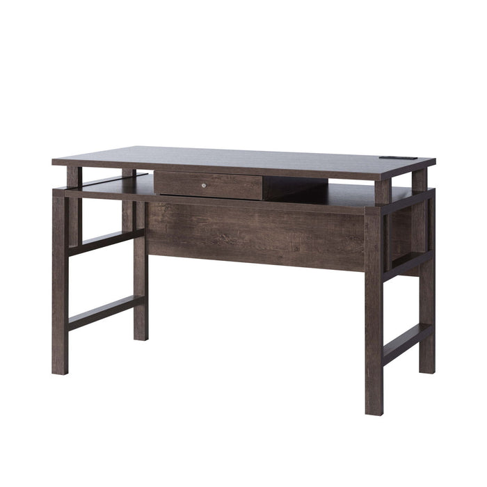 Writing Desk With Storage Drawer, USB/Power Outlet - Walnut Oak