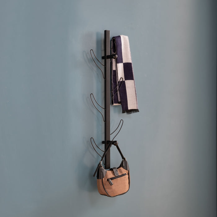 Vertical Eight Hook Coat Rack Wall Mount