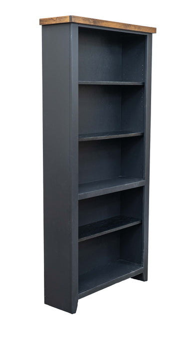 Bridgevine Home - Essex 72" High 5-Shelf Bookcase - Black and Whiskey Finish