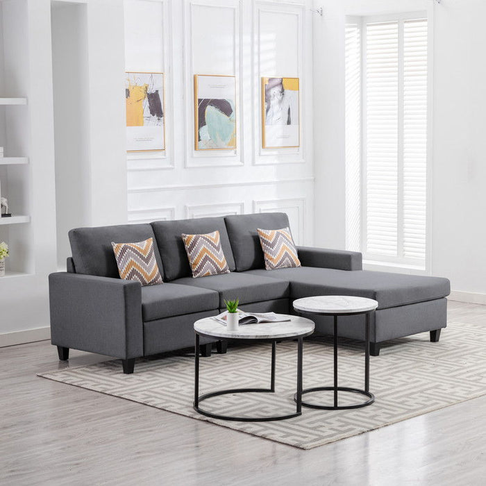 Nolan - Fabric 3 Piece Reversible Sectional Sofa