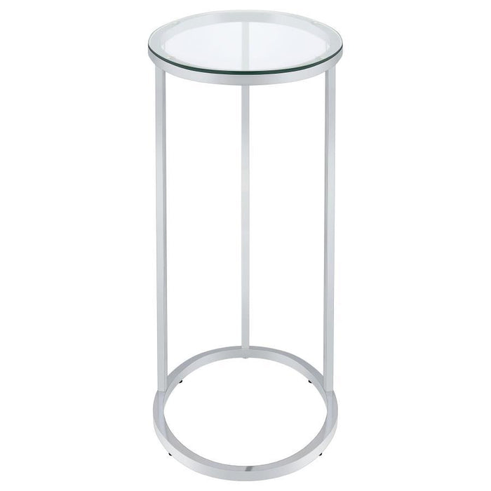 Oval Snack Table Chrome And Clear