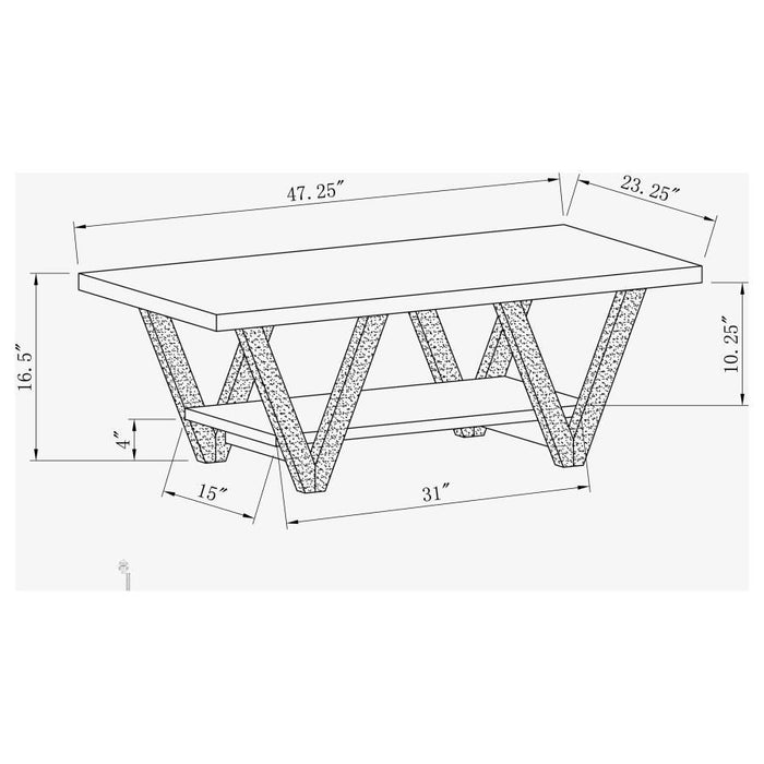 Living Room: Wood Top Occasional Tables - Higgins V-shaped Coffee Table Black And Antique Grey