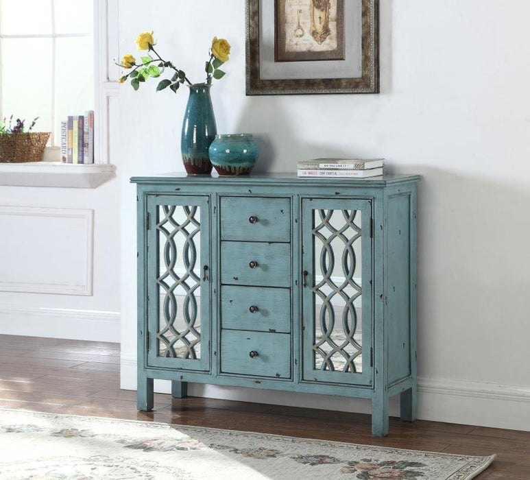 4-drawer Accent Cabinet Antique Blue