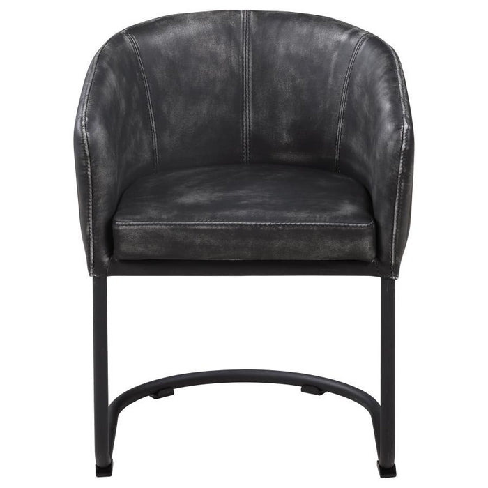 Anthracite - Aviano Upholstered Dining Chair Anthracite And Matte Black