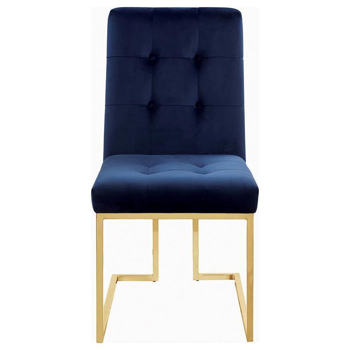 Blue - Tufted Back Side Chairs Ink Blue (Set of 2)