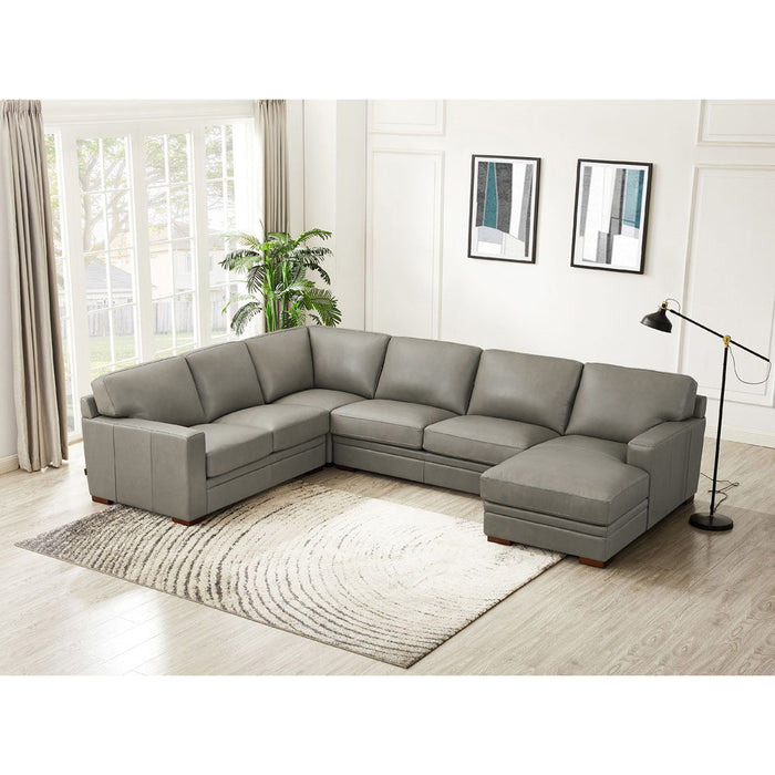 Dillon - Leather Right Chaise Sectional