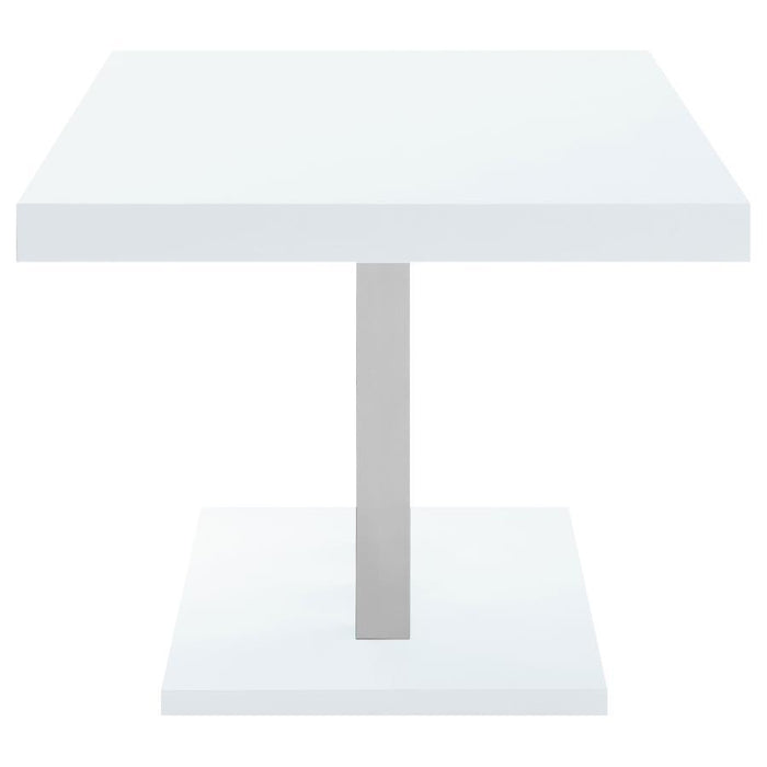 Brooklyn - Rectangular Dining Table - White High Gloss And Chrome