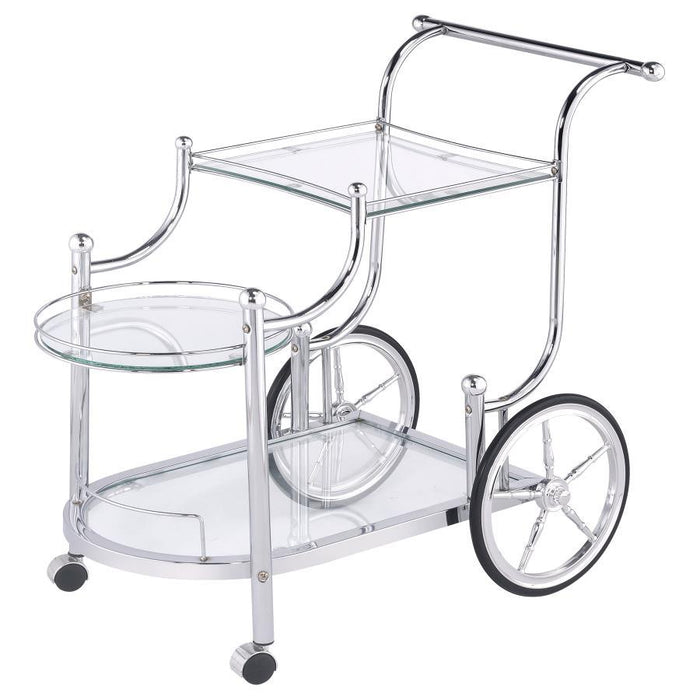 Rec Room: Serving Carts - 3-tier Serving Cart Chrome And Clear