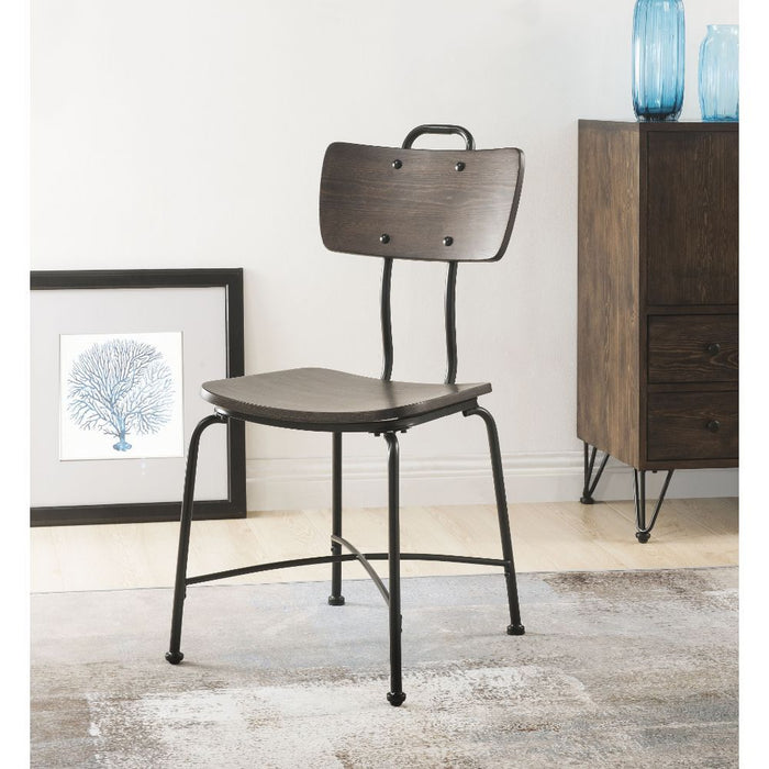 Garron - Side Chair (Set of 2) - Walnut & Black