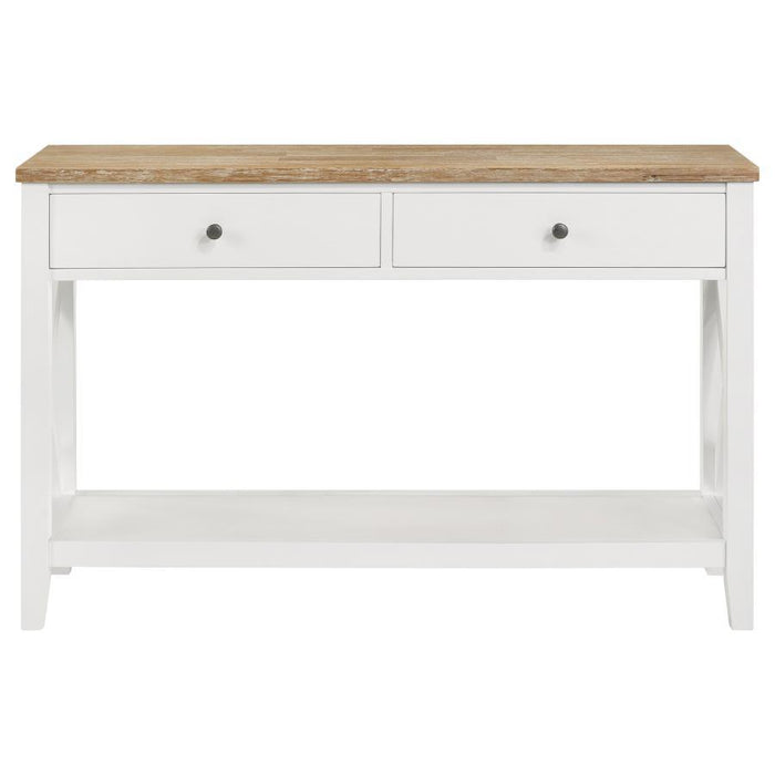 Hollis - 2-drawer Wood Entryway Console Table - Brown And White