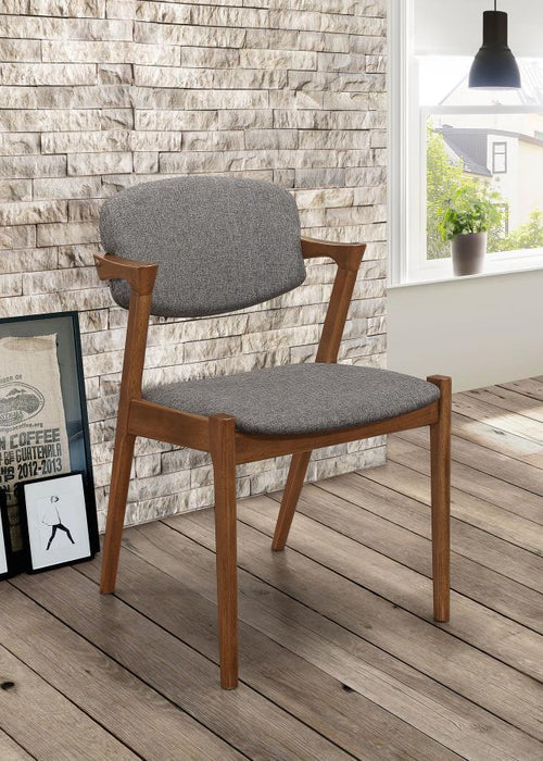 Malone Collection - Grey - Malone Dining Side Chairs Grey And Dark Walnut (Set of 2)