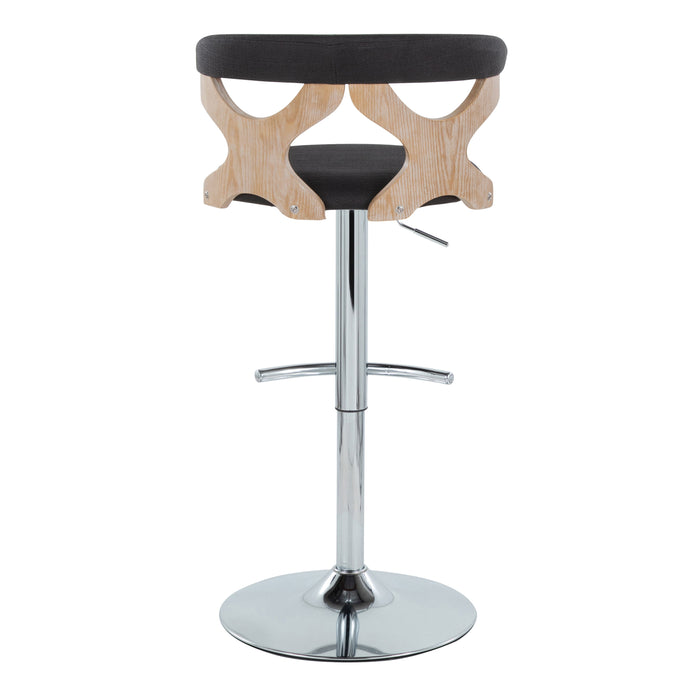 Gardenia - Contemporary Adjustable Barstool With Swivel / Rounded T Footrest (Set of 2)