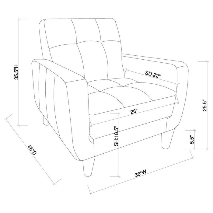 Accents : Chairs - Black - Padded Seat Accent Chair Black