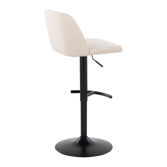 Toriano - Contemporary Adjustable Bar Stool With Rounded T Footrest (Set of 2)