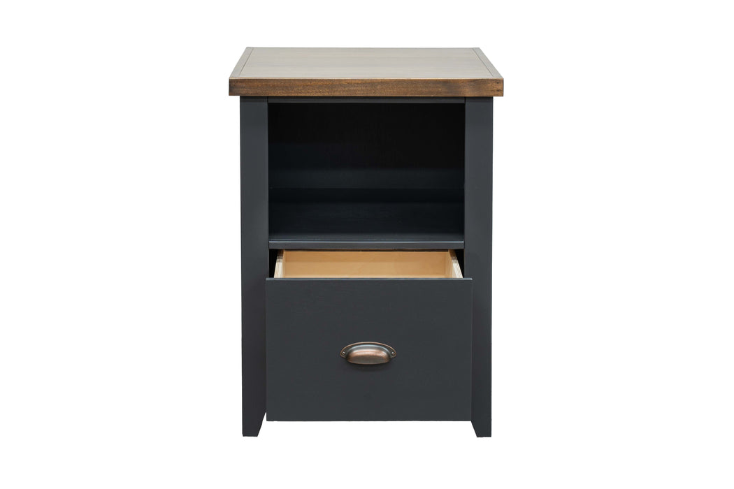 Bridgevine Home - Essex 22" 1-Drawer file - Black and Whiskey Finish