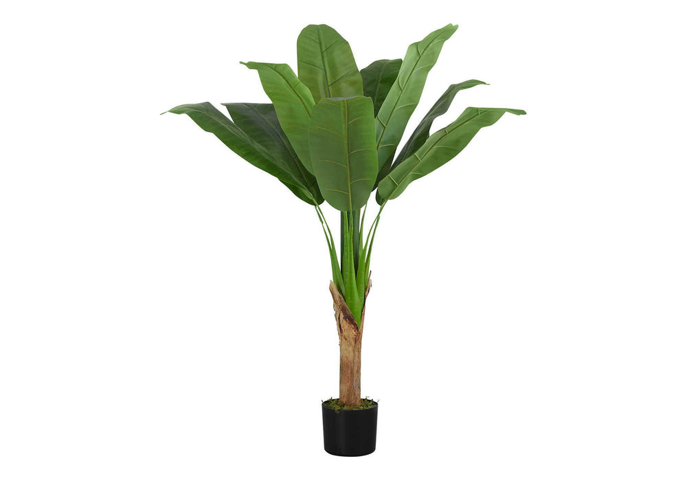 Artificial Plant, 43" Tall, Banana Tree, Indoor, Faux, Fake, Floor, Greenery, Potted, Real Touch, Decorative - Green / Black