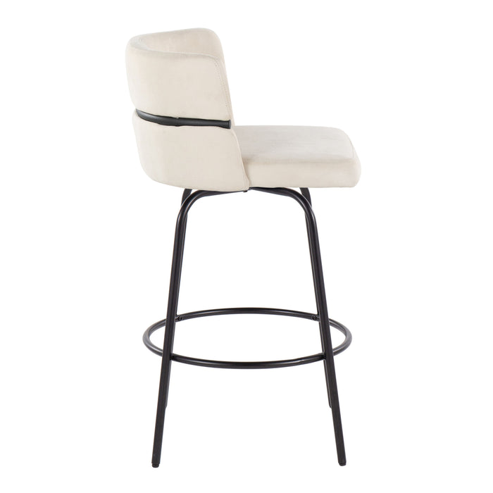 Cinch - Contemporary Fixed Height Counter Stool With Swivel And Round Footrest (Set of 2)