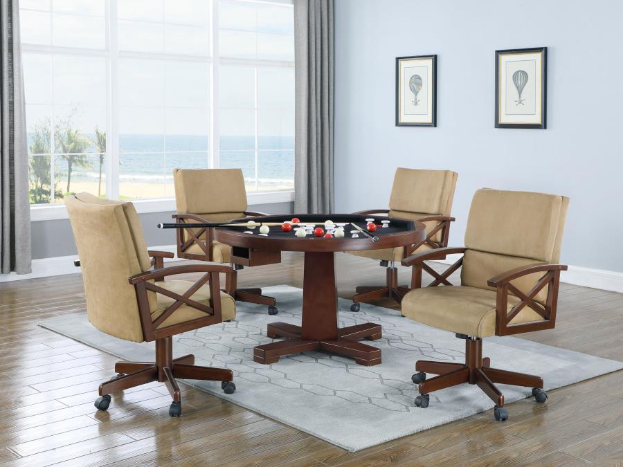 Marietta - 5 Piece Dining And Game Table Set - Tobacco