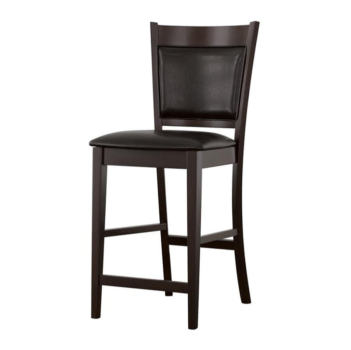 Jaden Collection - Black - Jaden Upholstered Counter Height Stools Black And Espresso (Set of 2)