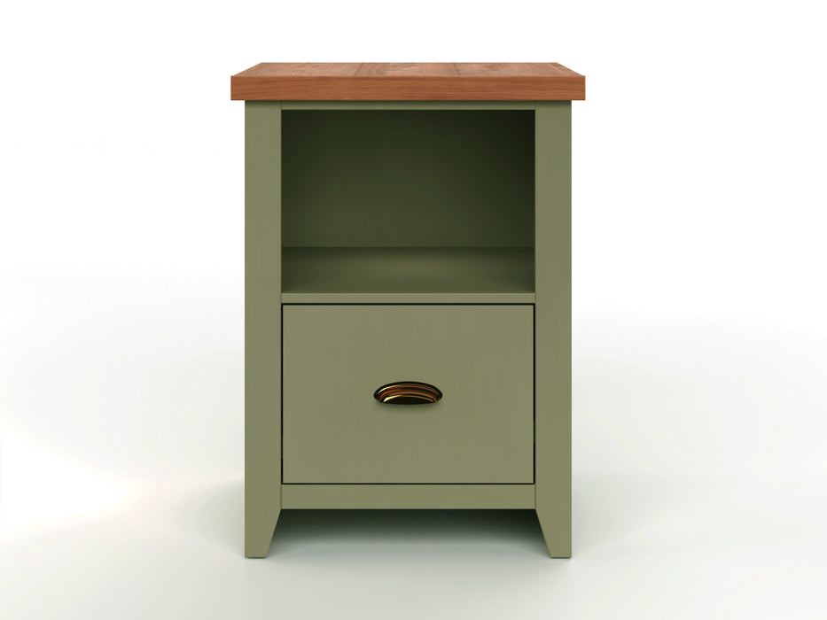 Vineyard - 22" 1-Drawer File - Sage Green And Fruitwood