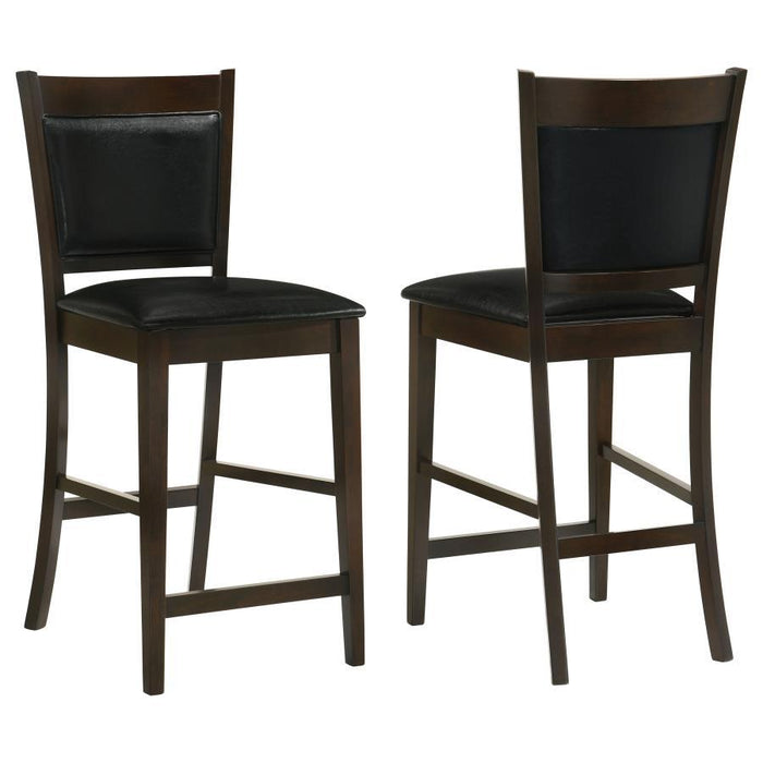 Jaden Collection - Black - Jaden Upholstered Counter Height Stools Black And Espresso (Set of 2)