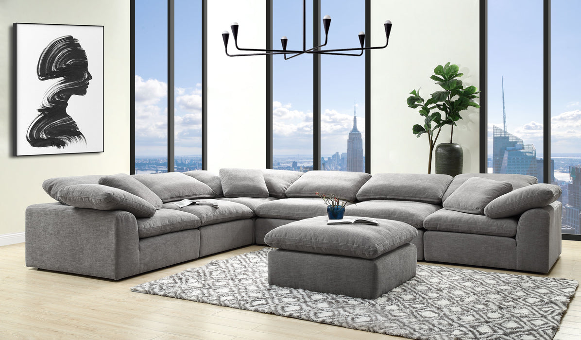 Naveen - Linen Modular Sectional Sofa With Ottoman - Gray