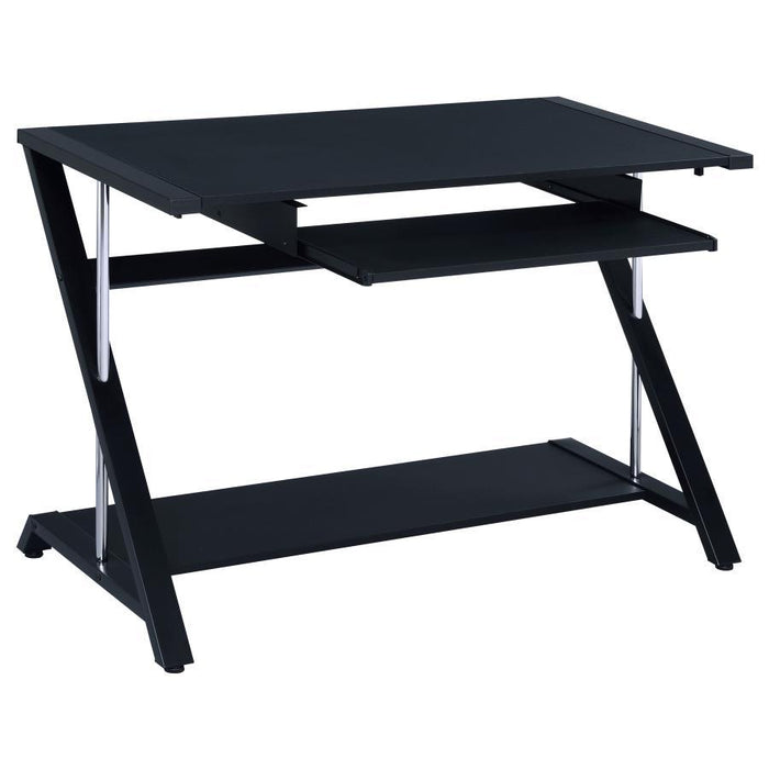 Mallet Collection - Mallet Computer Desk With Bottom Shelf Black